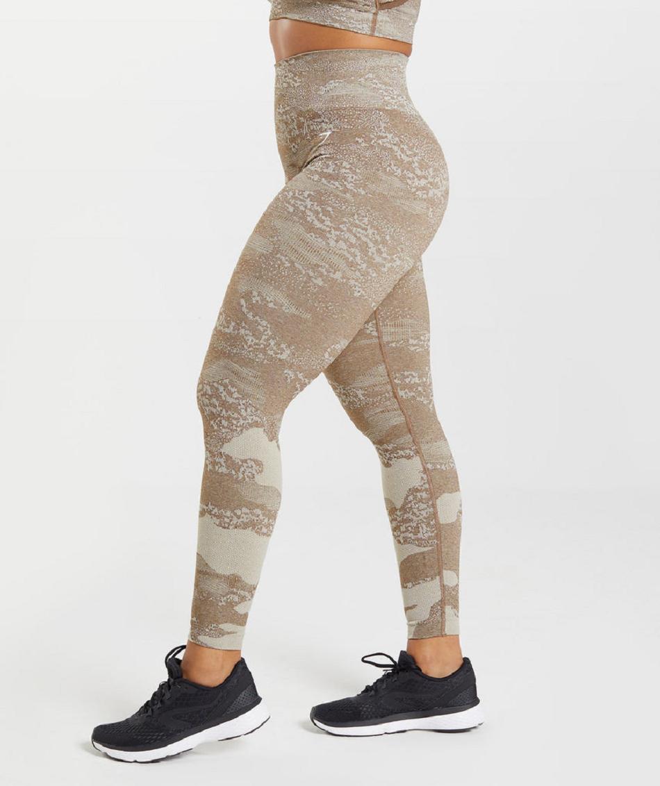 Gymshark Adapt Camo Seamless Ženske Tajice Sive Smeđe | HR 4040VRW